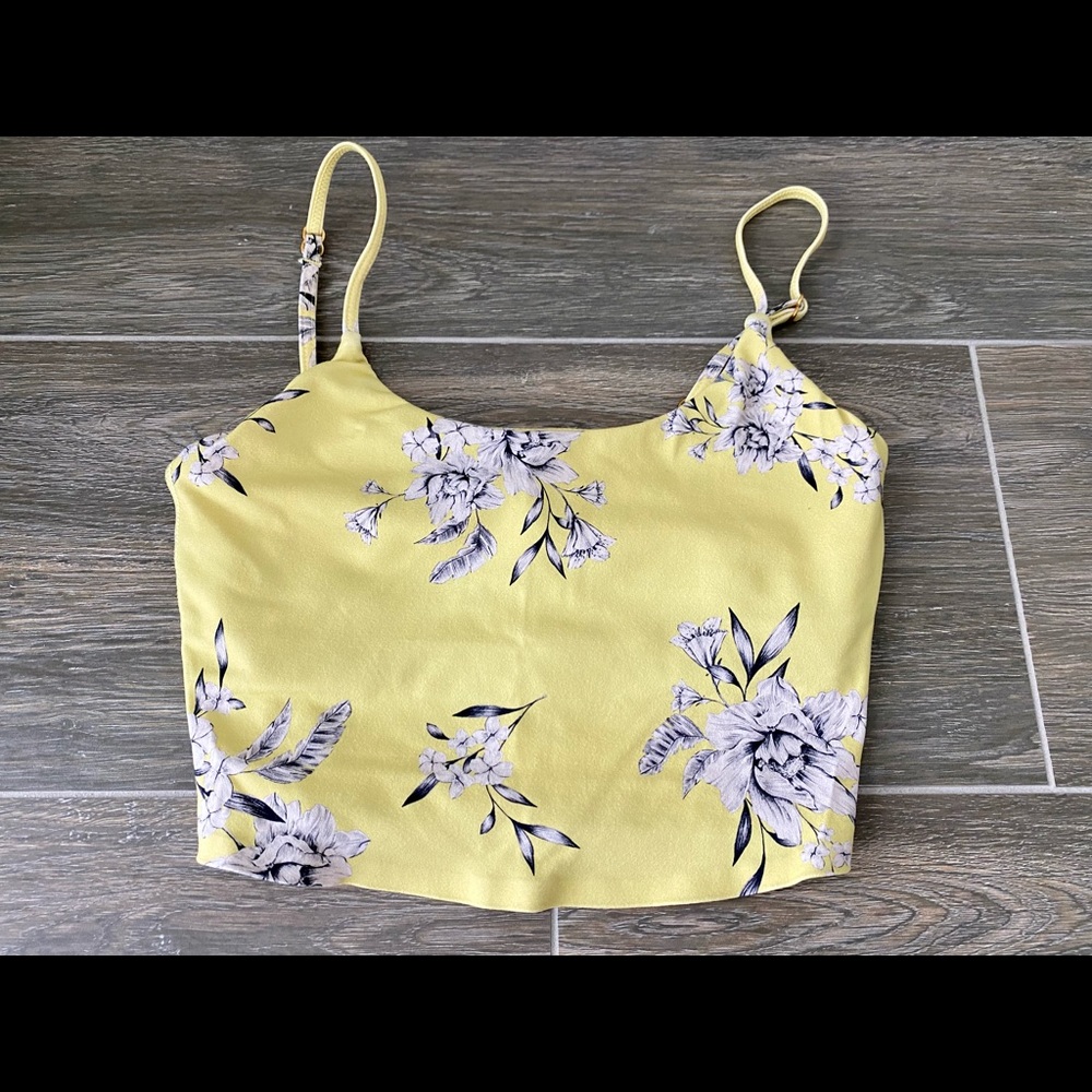 Spiritual Gangster Yellow Floral Sports Bra Sz XS